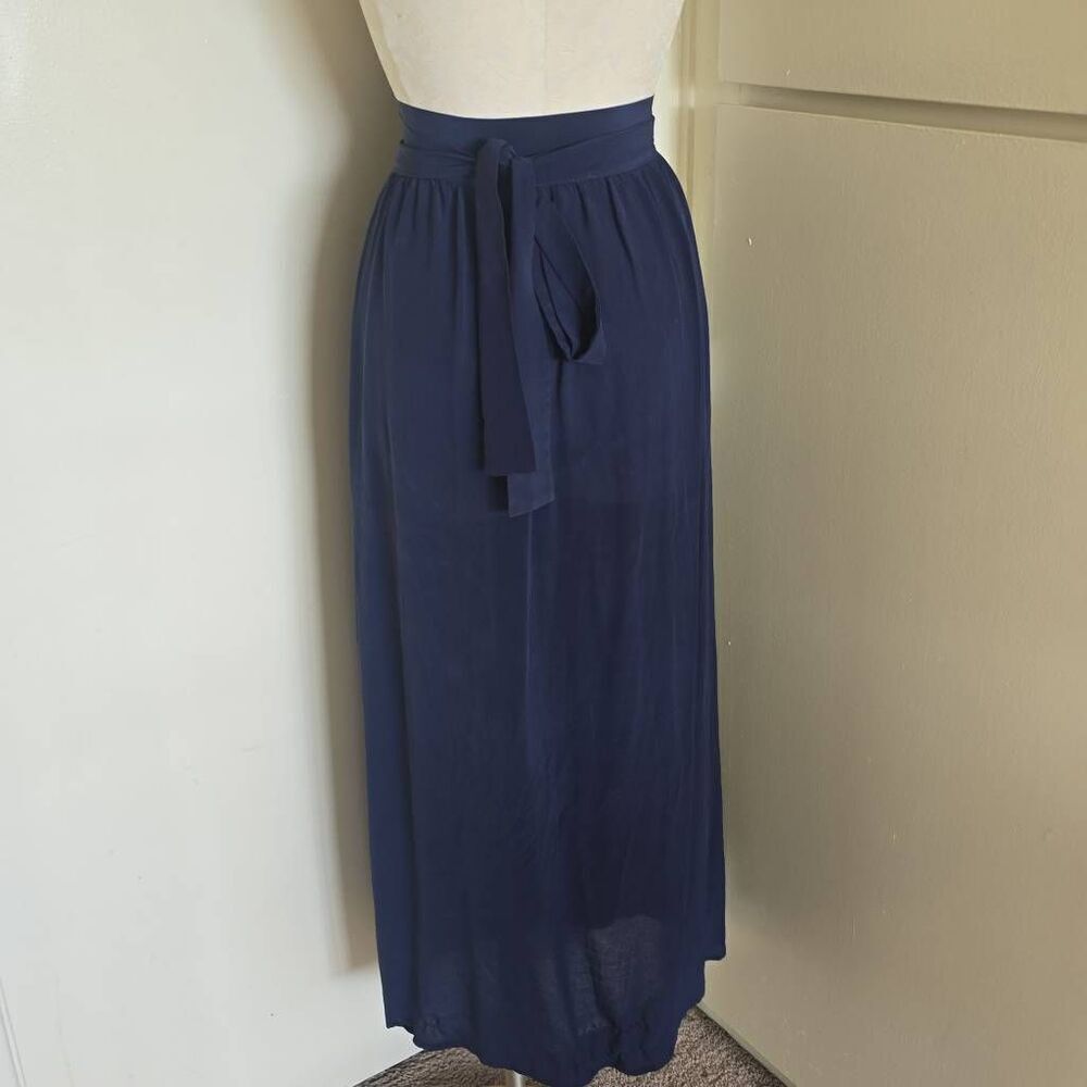 Paolita Navy Maxi Skirt with Gathered Waist - Picture 6 of 8